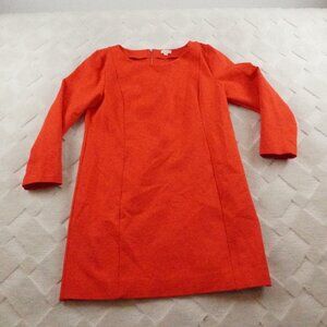 J Crew Ponte Dress Red Sheath Classic Long Sleeve Womens Large